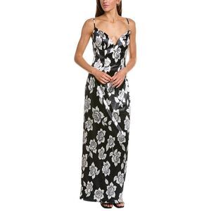 Rene Ruiz Womens  V-Neck Slip Gown, Black